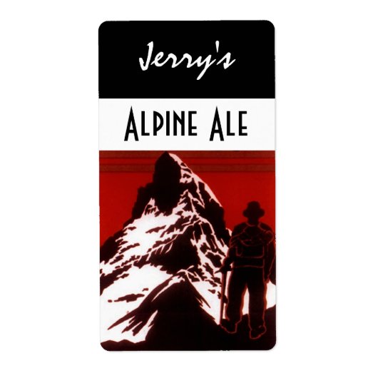 Homebrewing Bierflesetiket Alpine Hiker Ale Etiket (Voorkant)