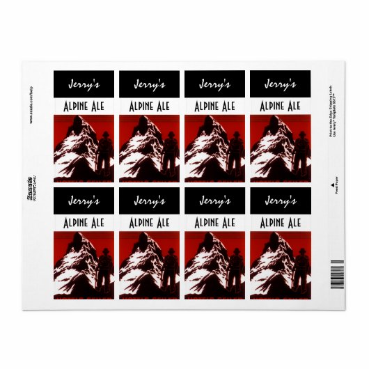 Homebrewing Bierflesetiket Alpine Hiker Ale Etiket (Full Sheet)