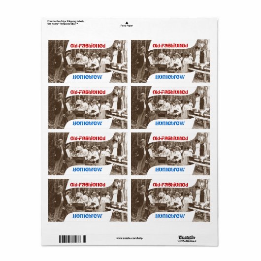 Homebrewing Bierflesetiket Ouderwets Brouwen Etiket (Full Sheet)