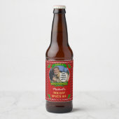 Homebrewing Brew Christmas Red Argyle Custom Foto Bier Etiket (Voorkant)