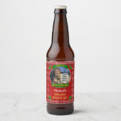 Homebrewing Brew Christmas Red Plaid Custom Foto Bier Etiket (Voorkant)