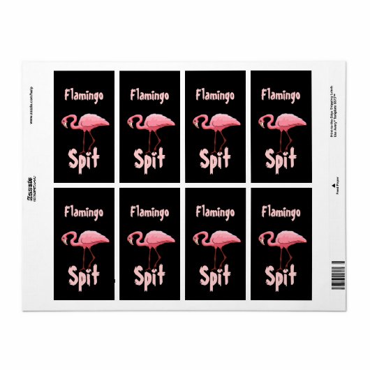 Homebrewing Flamingo Spit Bier Wijn Fun Labels (Full Sheet)