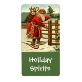 Homebrewing Holiday Santa Delivering Spirits Label (Voorkant)