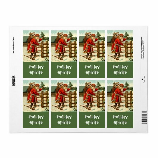 Homebrewing Holiday Santa Delivering Spirits Label (Full Sheet)