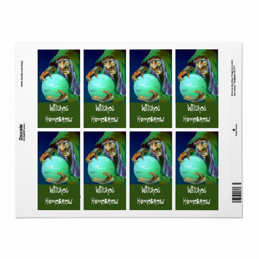 Homebrewing levert bier brouwen heks brouwen label (Full Sheet)