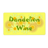 Homebrewing Zelfgemaakte Paardenbloem Wijn Etikett Etiket (Voorkant)