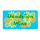Homebrewing Zelfgemaakte Paardenbloem Wijn Etikett Etiket (Voorkant)