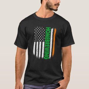 Homebrouwen Amerikaanse vlag Happy Shamrock St Pat T-shirt