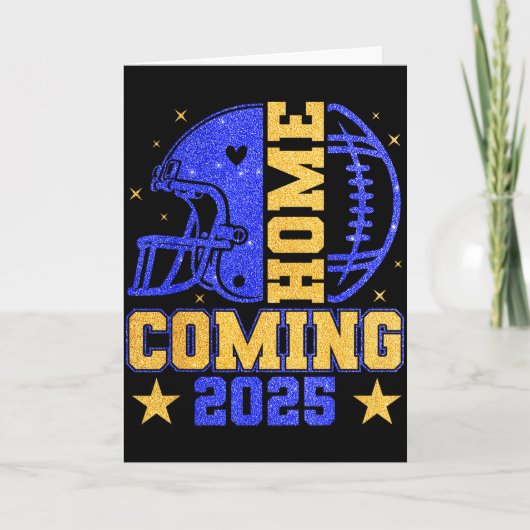 Homecoming 2025 Hoco Football Mama Girl Blue Gold  Kaart (Voorkant)
