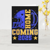 Homecoming 2025 Hoco Football Mama Girl Blue Gold  Kaart (Gele Bloem)