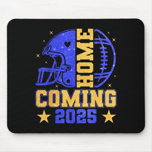 Homecoming 2025 Hoco Football Mama Girl Blue Gold  Muismat (Voorkant)
