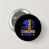 Homecoming 2025 Hoco Football Mama Girl Blue Gold  Ronde Button 5,7 Cm (Voorkant /achterkant)