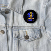 Homecoming 2025 Hoco Football Mama Girl Blue Gold  Ronde Button 5,7 Cm (In situ)