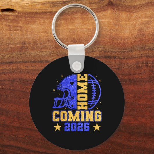 Homecoming 2025 Hoco Football Mama Girl Blue Gold  Sleutelhanger (Voorkant)