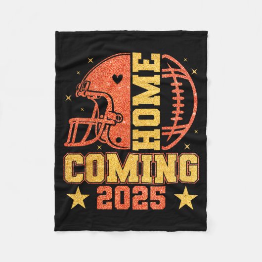 Homecoming 2025 Hoco Football Mama Girl Orange Gol Fleece Deken (Voorkant)