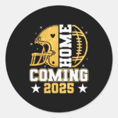 Homecoming 2025 Hoco Football Mom Mama Girl Footba Ronde Sticker (Voorkant)
