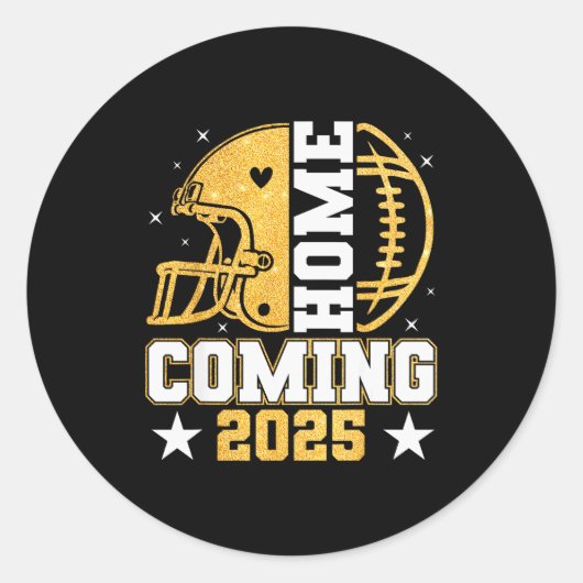 Homecoming 2025 Hoco Football Mom Mama Girl Footba Ronde Sticker (Voorkant)