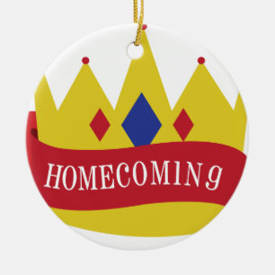 Homecoming Crown Ribbon Keramisch Ornament