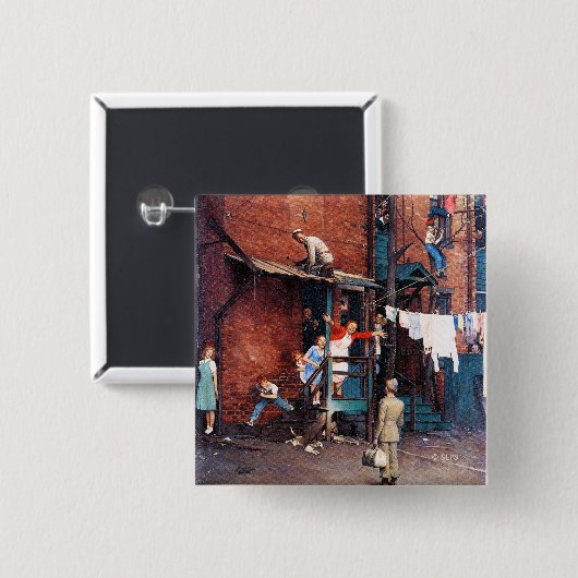 Homecoming G.I. Vierkante Button 5,1 Cm (Voorkant /achterkant)