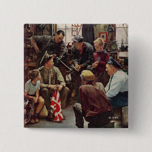 Homecoming Marine Vierkante Button 5,1 Cm