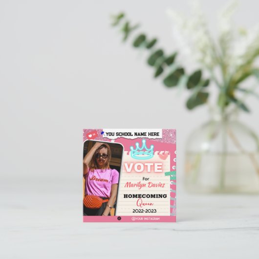 Homecoming Queen Campaign Flyer Behuizing Kaart (Staand voorkant)