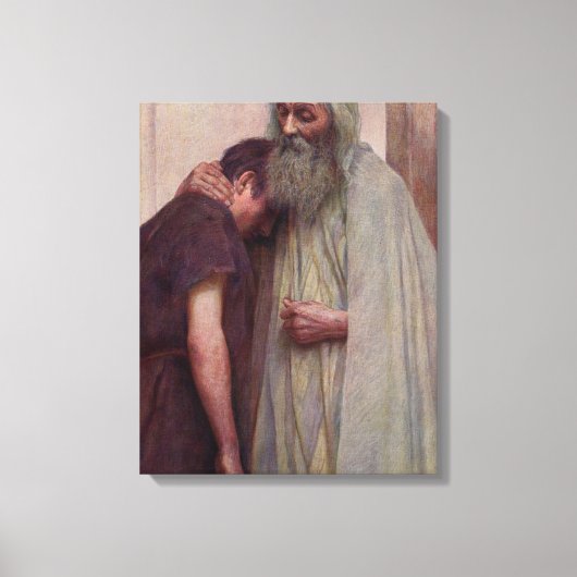 Homecoming (vader en zoon) (door Eugène Burnand) Canvas Afdruk (Voorkant)