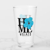 HOMEE Waimea Blue Hibiscus Glas (Achterkant)
