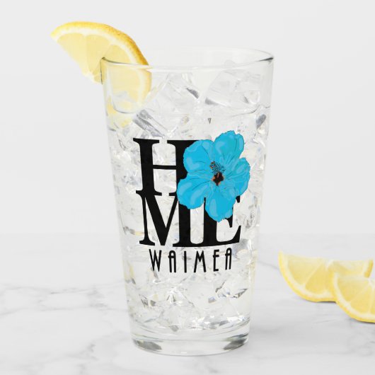 HOMEE Waimea Blue Hibiscus Glas (Voorkant ijs)
