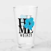 HOMEE Waimea Blue Hibiscus Glas (Voorkant)