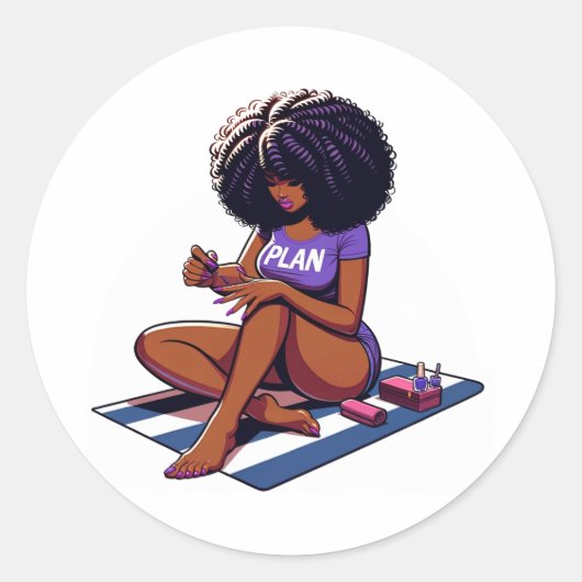 Homegirl Me Tijd Ronde Sticker (Voorkant)