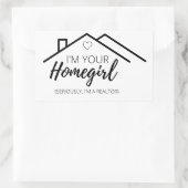 HomeGirl (serieus, ik ben een makelaar). Rechthoekige Sticker (Tas)