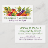 Homegrown Fresh Vegetable Produce Business Visitekaartje (Voorkant / Achterkant)