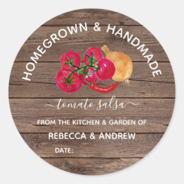 Homegrown & Handmade Chill Tomaat Salsa Mason Pot Ronde Sticker