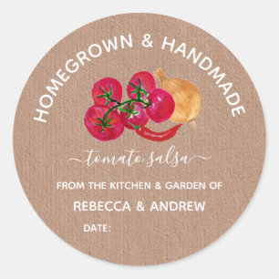Homegrown & Handmade Chill Tomaat Salsa Mason Pot  Ronde Sticker