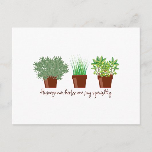 Homegrown Herbs zijn mijn specialiteit Briefkaart (Voorkant)