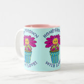 Homegrown met Love Tweekleurige Koffiemok (Voorkant links)