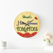 Homegrown Tomaten Custom Gardener Wall Clock Grote Klok (Huis)