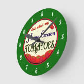 Homegrown Tomaten Retro Gardener Muurklok Ronde Klok (Hoek)