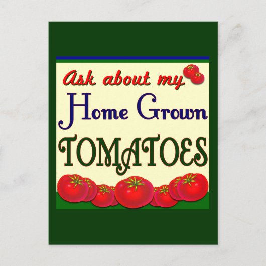 Homegrown Tomato Garden Slogan Briefkaart (Voorkant)