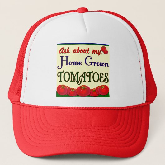 Homegrown Tomato Garden Slogan Trucker Pet (Voorkant)