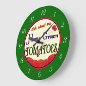 Homegrown Tomatoes Gezegde White Numbers Clock Grote Klok (Hoek)