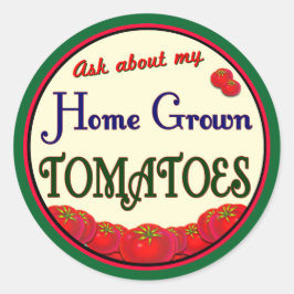 Homegrown Tomatoes Retro Gardener Slogan Sticker