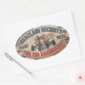 Homeland Security begint met het tweede amendement Ovale Sticker (Envelop)