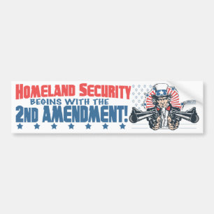 Homeland Security begint met tweede amendement Bumpersticker