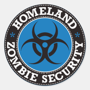 Homeland Zombie Beveiliging - Blauw B Ronde Sticker