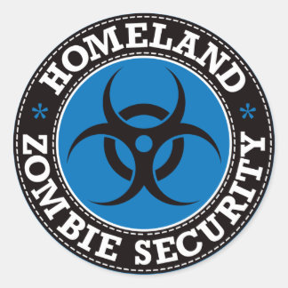 Homeland Zombie Beveiliging - Blauw B Ronde Sticker