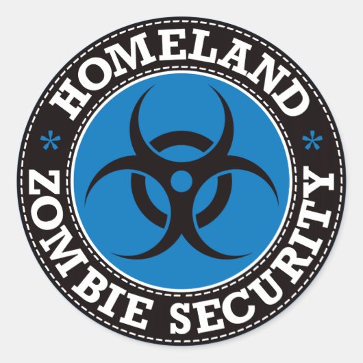 Homeland Zombie Beveiliging - Blauw B Ronde Sticker (Voorkant)