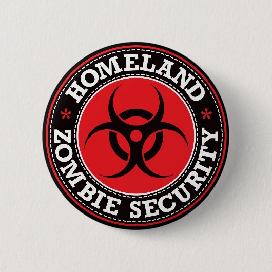 Homeland Zombie Security - Rood B Ronde Button 5,7 Cm (Voorkant)