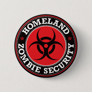 Homeland Zombie Security - Rood B Ronde Button 5,7 Cm