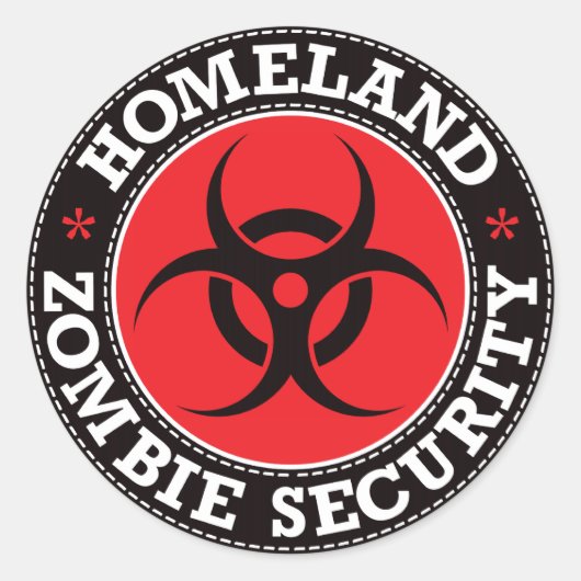 Homeland Zombie Security - Rood B Ronde Sticker (Voorkant)